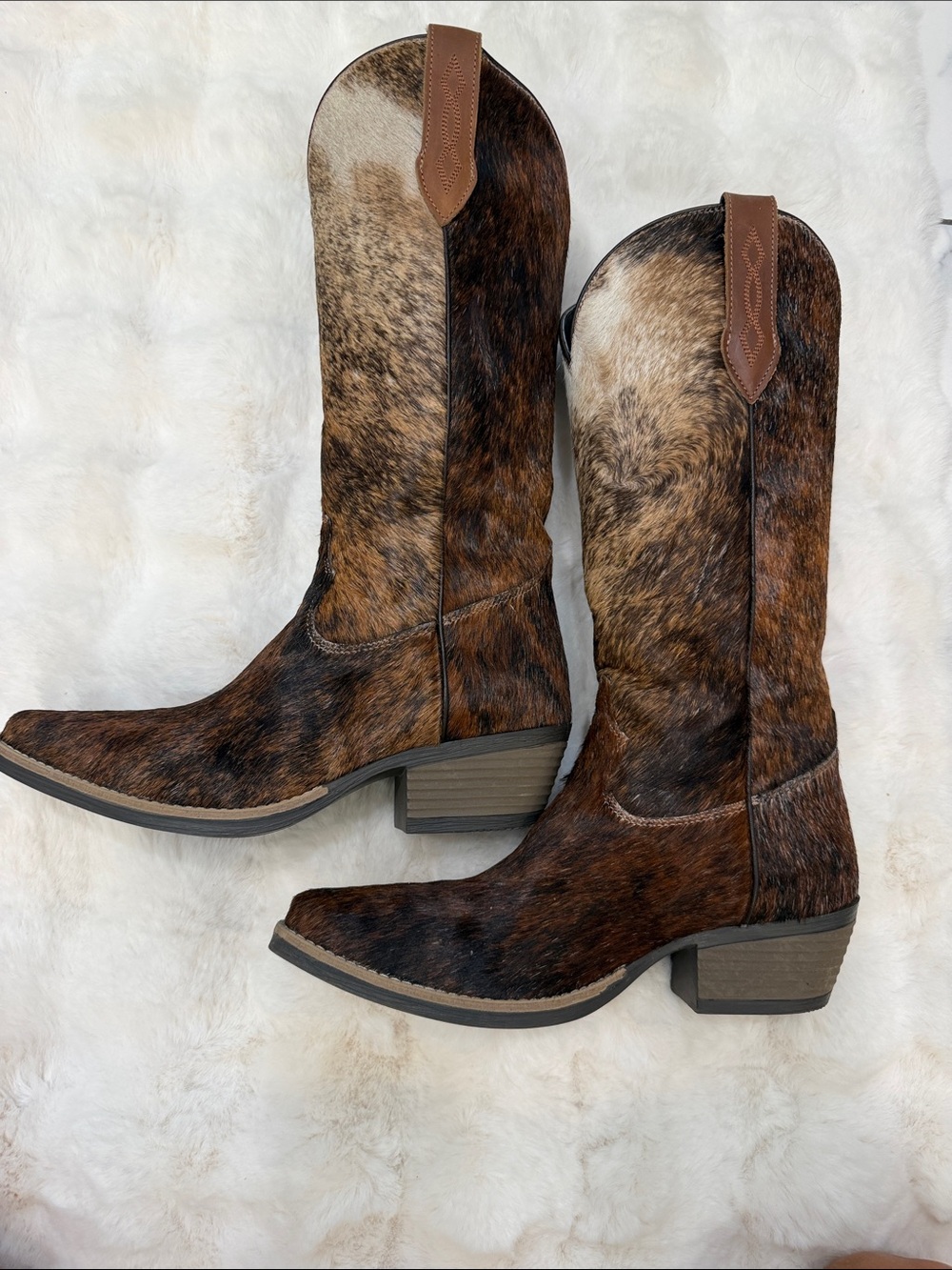 Women's Brown Hair-On Cowboy Heeled Boots